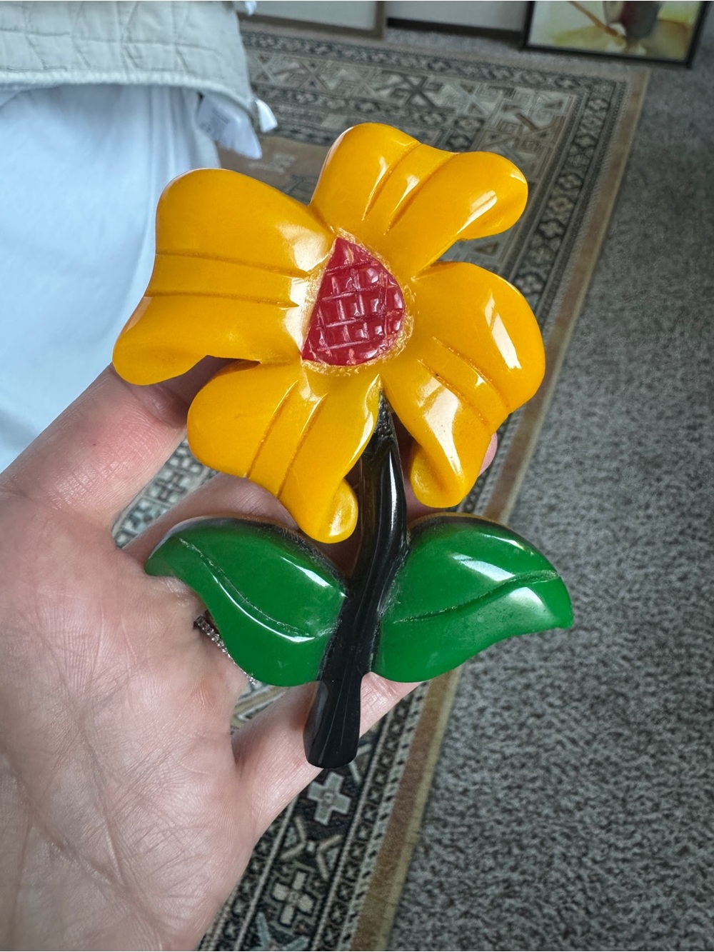 Vintage Yellow Flower Brooch / Pin